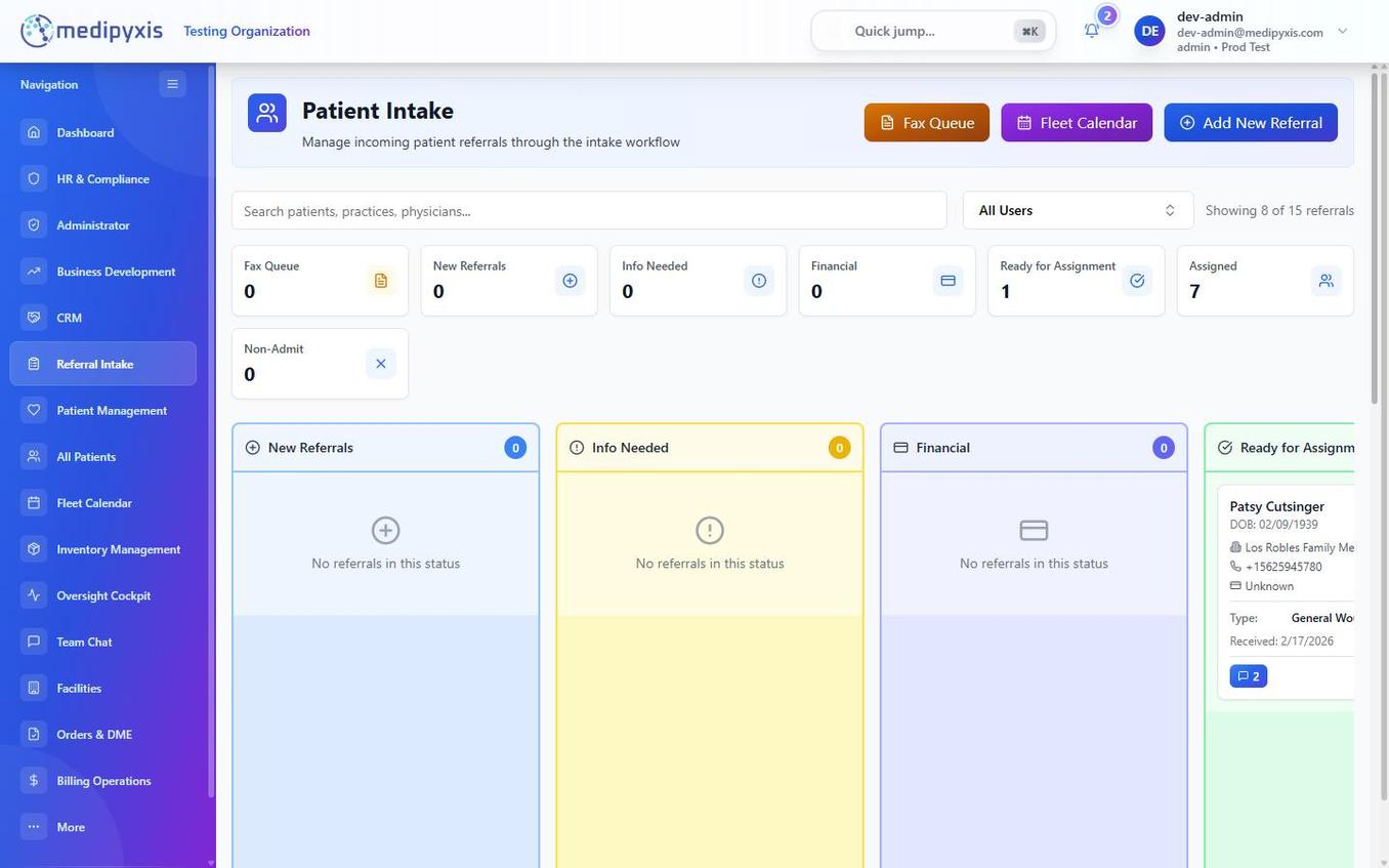 Referral Intake kanban